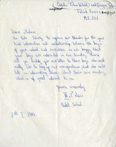Polish Army League correspondence