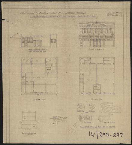 Architectural Plans for National Bank of New Zealand, Corner of Cuba Street & Rangitikei Street
