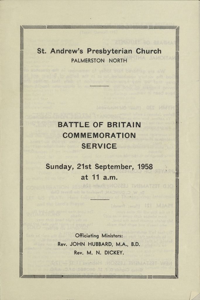 Battle of Britain Commemoration Service, 1958