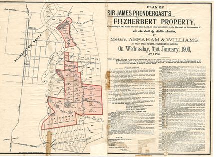 Sale of land notice, for Sir James Prendergast's Fitzherbert property