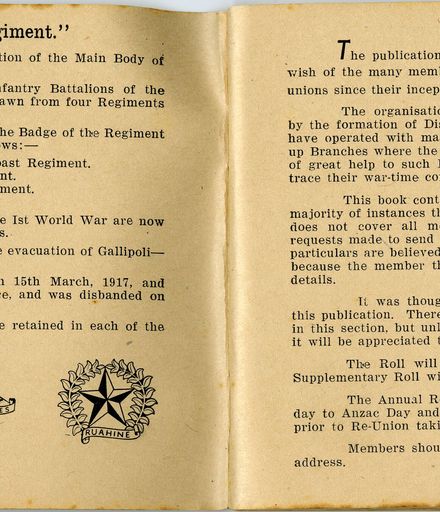 Wellington Infantry Regiment 1914-1918 booklet - 3
