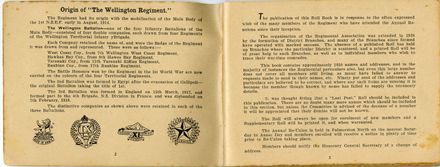 Wellington Infantry Regiment 1914-1918 booklet - 3