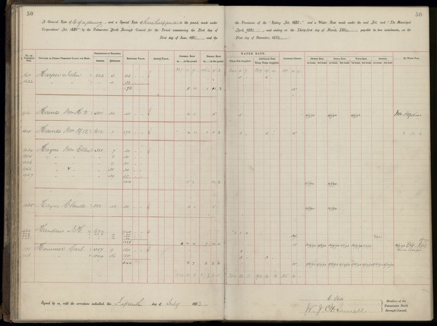 Palmerston North Rate Book, 1893 - 1896, 55