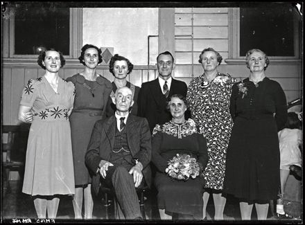 Possibly the Hansen Family of Rongotea - Jens and Karen Hansen's Golden Wedding Anniversary.