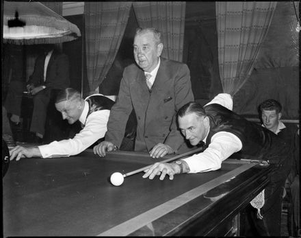"Exhibition by Billiards Champion"
