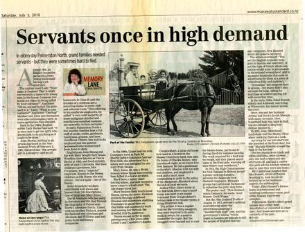 Memory Lane - "Servants once in high demand"
