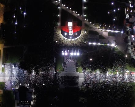 ANZAC Day 2015 - Aerial view of The Cenotaph