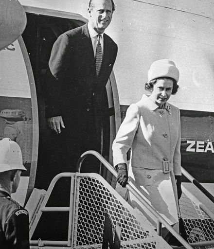 Queen Elizabeth II and The Duke of Edinburgh arrive at Milson Airport