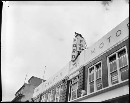 "Looking Down on The World" Erecting Sign