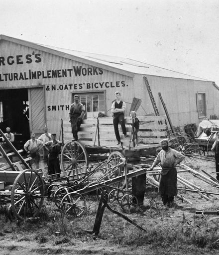 A Burges's Manawatu Agricultural Implement Works & N Oates' Bicycles