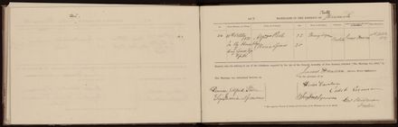 Marriage register 1870 - 1880