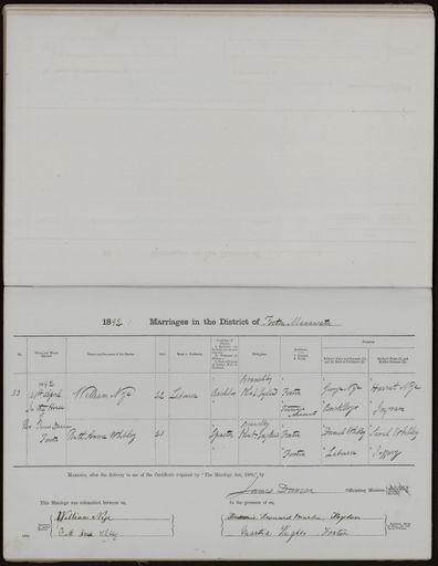 Marriage register 1880 - 1894