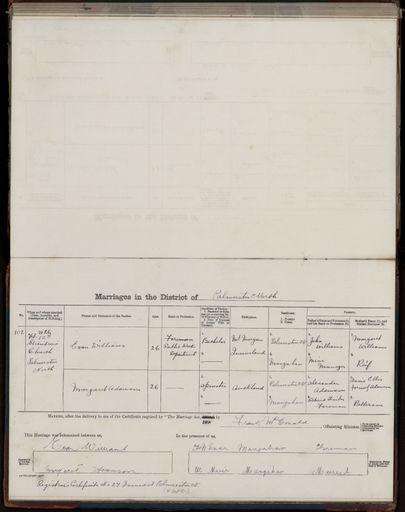 Marriage register 1909- 1927