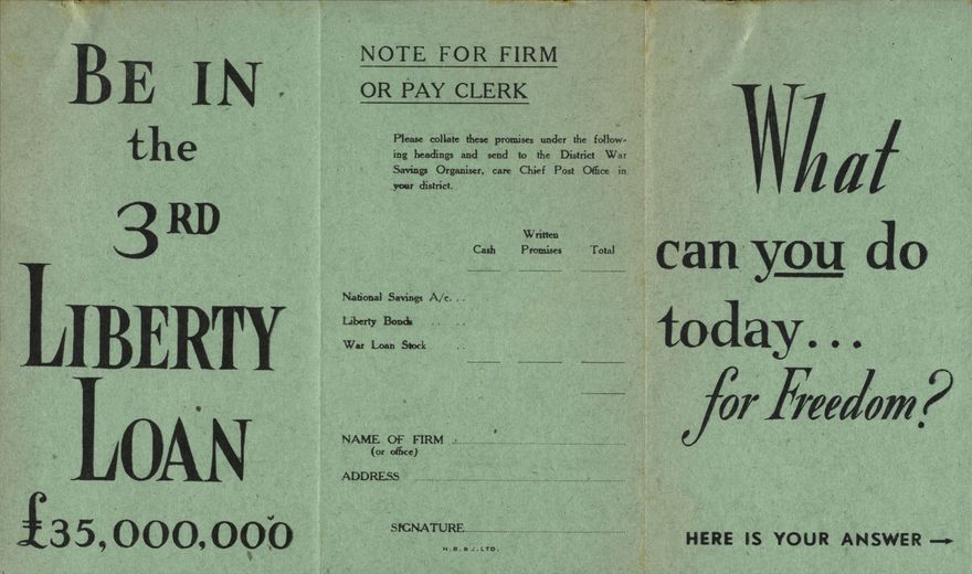 Note for firm or pay clerk regarding the 3rd Liberty Loan