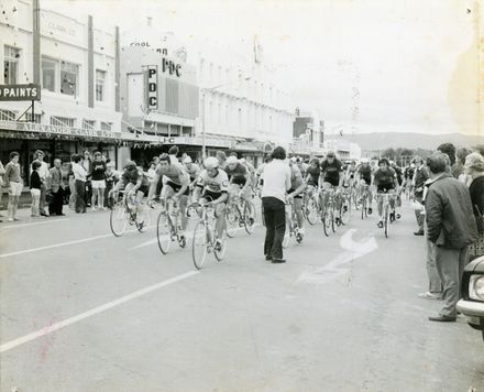 Start Line of Palmerston North-Wellington Segment of Dulux Six-Day Cycle Race, 1974