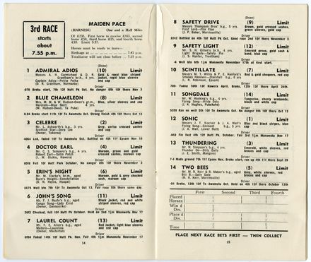 Manawatū Trotting Club programme - 9