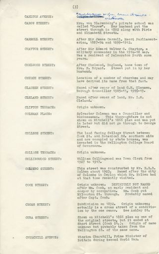 Page 3: Origins of street names of Palmerston North