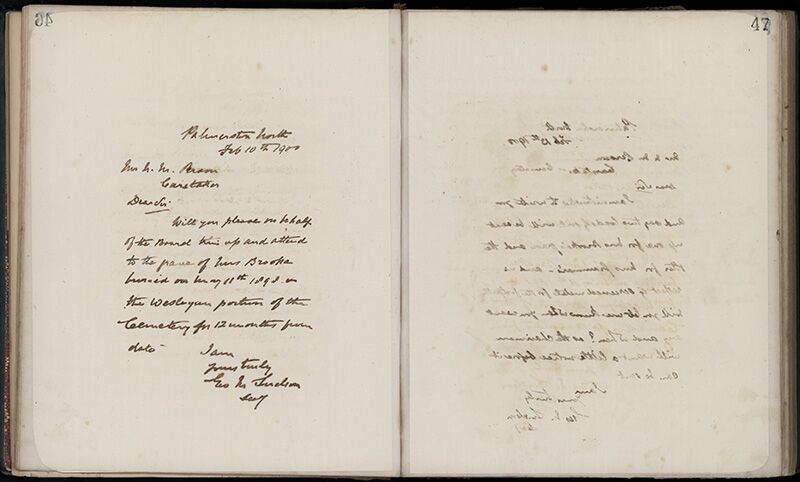 Outwards Correspondence of the Palmerston North Cemetery Trustees, 1898 -1902 74