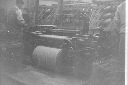 Weaving loom at the Flax Mill Factory