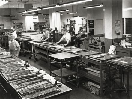 Type setting at the Manawatu Evening Standard