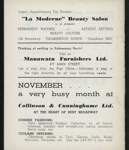 Palmerston North Diary: November 1958 17