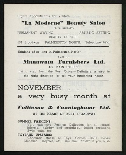 Palmerston North Diary: November 1958 17