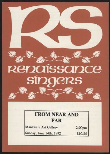 Renaissance Singers concert programme