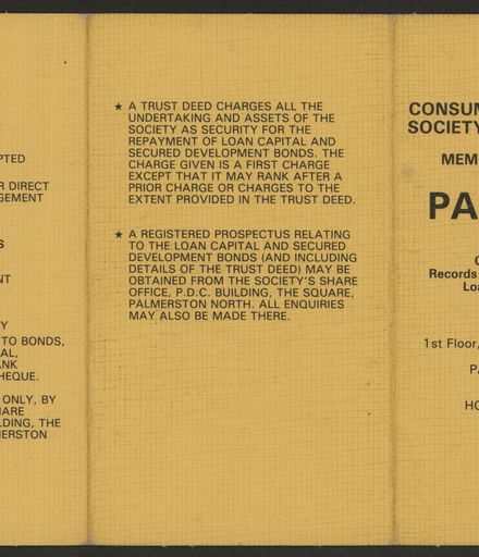 Consumers' Co-Operative Society Pass Book