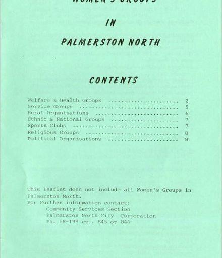 Women's Groups in Palmerston North