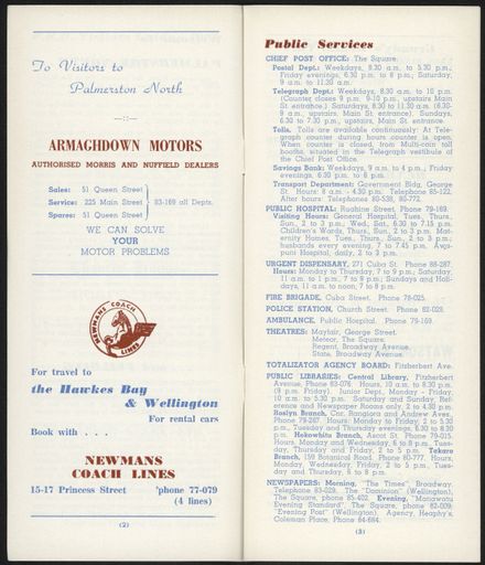 Visitors Guide Palmerston North and Feilding: January-March 1962 - 3