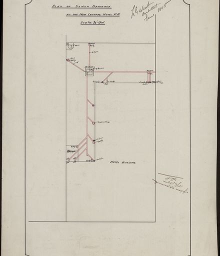 Plan of Sewer Drainage at the New Central Hotel
