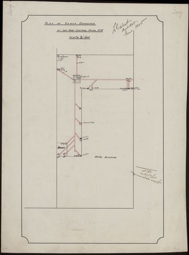Plan of Sewer Drainage at the New Central Hotel