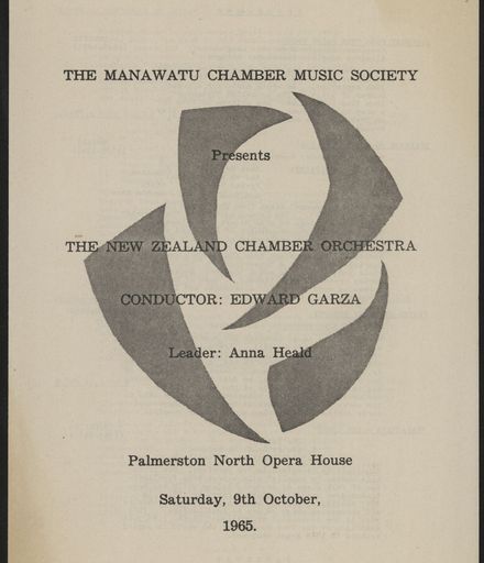 Manawatū Chamber Music Society - concert programme