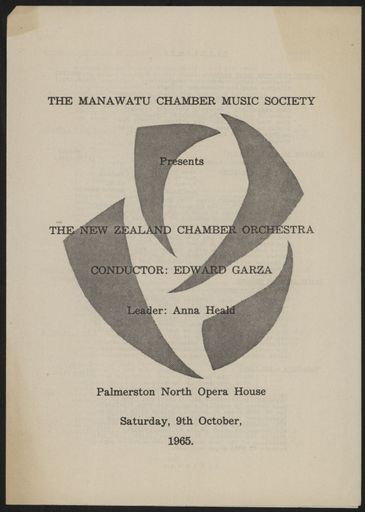 Manawatū Chamber Music Society - concert programme