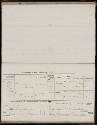 Marriage register 1909- 1927