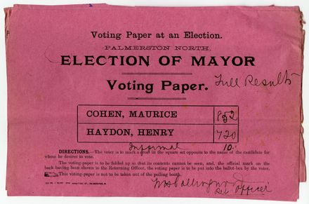 Page 2: Palmerston North election results for Mayor