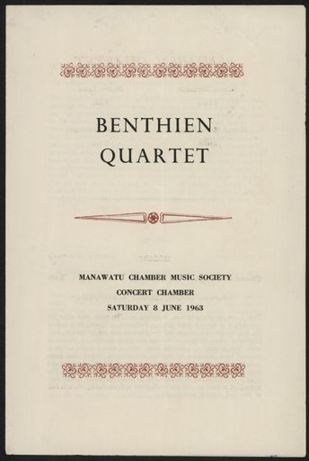 Manawatū Chamber Music Society - concert programme