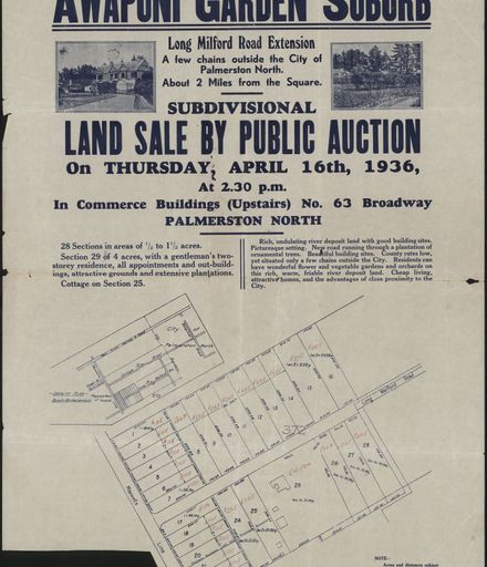 Land Sale notice of 'Girl's Flock House'