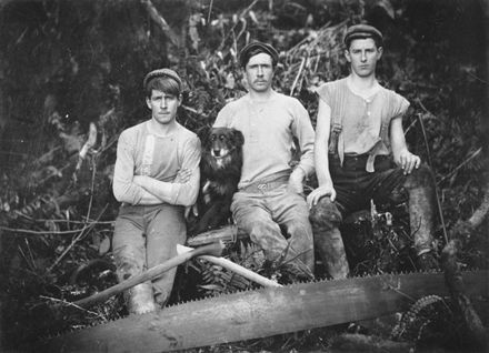 Bushmen and dog