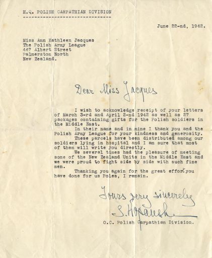 Polish Army League correspondence