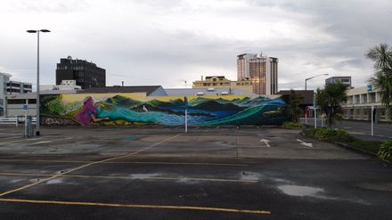 Mural overlooking UCOL car park in King and Queen Streets