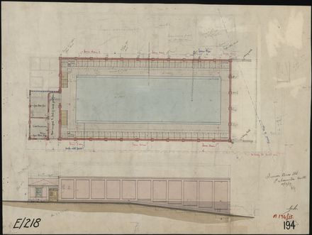 Plan of the new Municipal swimming baths