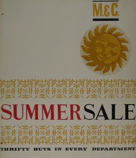Milne and Choyce advertising poster for a Summer Sale