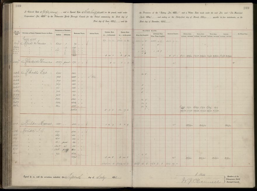 Palmerston North Rate Book, 1893 - 1896, 114