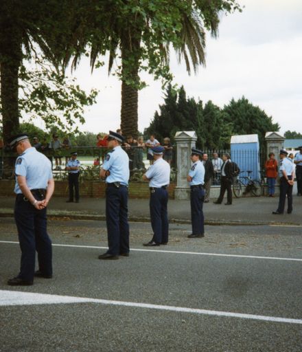 Police lines at the Avenue Action protests