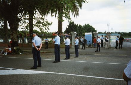 Police lines at the Avenue Action protests