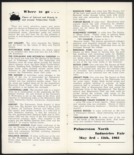Visitors Guide Palmerston North and Feilding: September 1960 - 6