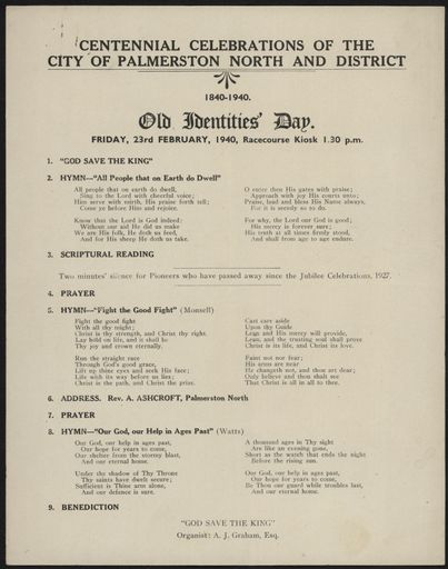 Old Identities Day - Centennial Celebrations