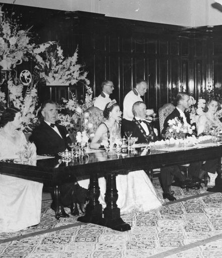 Queen Elizabeth and Duke of Edinburgh at Civic Dinner