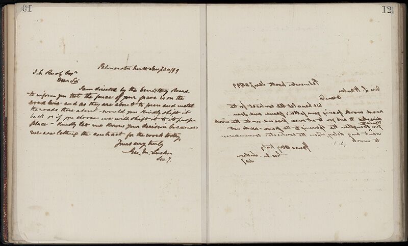 Outwards Correspondence of the Palmerston North Cemetery Trustees, 1898 -1902 40